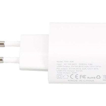 E-GREEN Superbrzi strujni punjač sa USB3.0 i USB 3.1 tipC ulazom 5V/3A 20W crna