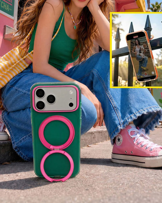 Maska za iPhone 16 6.1 zelena Magsafe Color Ring