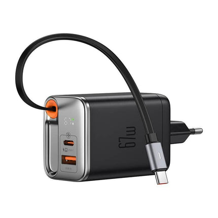 MCDODO CH-4100 ZIDNI PUNJAČ 67W 1C+1A GaN SA UGRAĐENIM KABLOM USB-C NA Izvlačenje 65cm