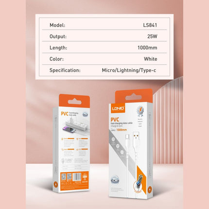 Data kabl LDNIO LS841 25W Fast Type C beli 1m