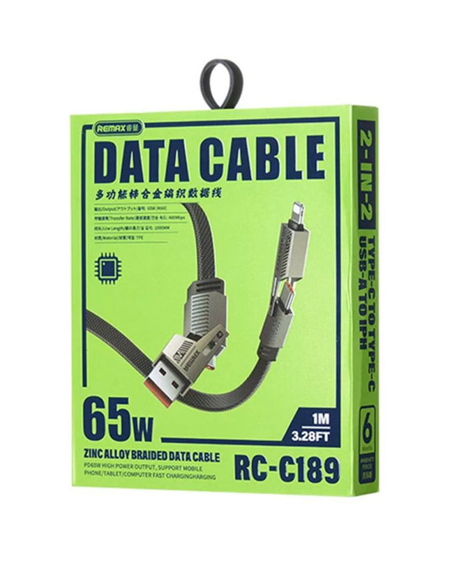 Data kabl REMAX RC-C189 65W 4-in-1 Fast Charging crni 1m