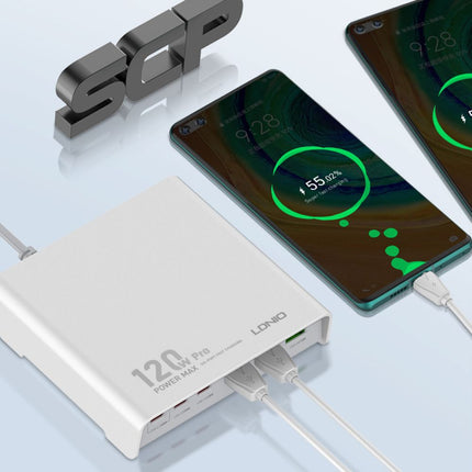 Kucni punjac LDNIO Q605, QC4+, PD3.0, SCP, PPS, VOOC, 120W total power beli