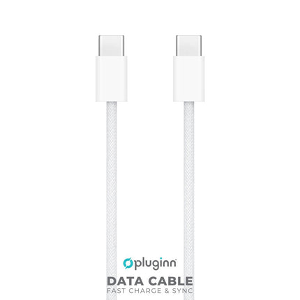 Data kabl Pluginn fast PD 60W Type C na Type C beli 1m