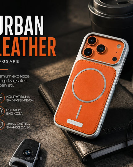 Maska za iPhone 17 Pro 6.3 tamno plava Magsafe Urban Leather