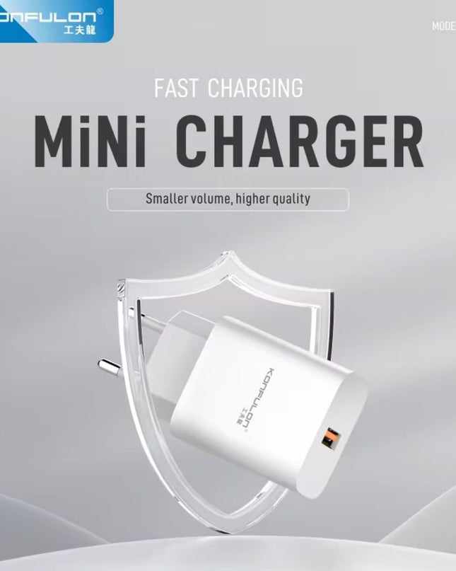Kucni punjac KONFULON C87Q, sa micro USB kablom beli