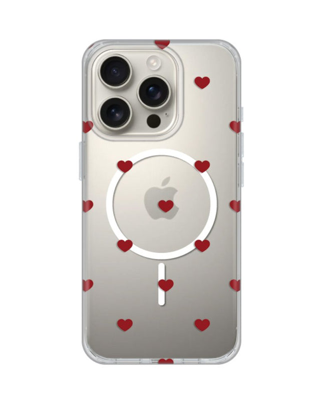 Maska za iPhone 16 Pro 6.3 Red Hearts Print Magsafe