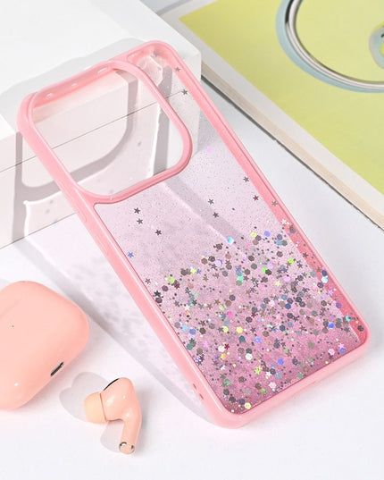 Maska za Xiaomi Redmi Note 14 5G roze Frame Glitter