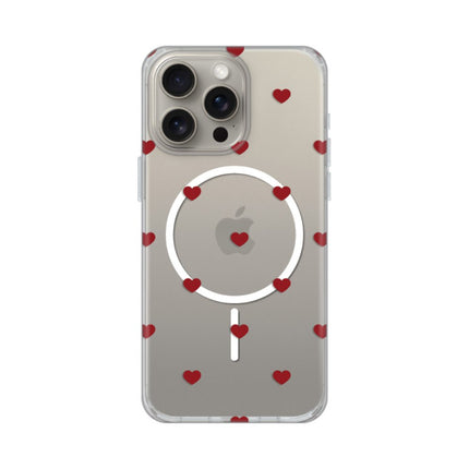 Maska za iPhone 15 Pro Max 6.7 Red Hearts Print Magsafe