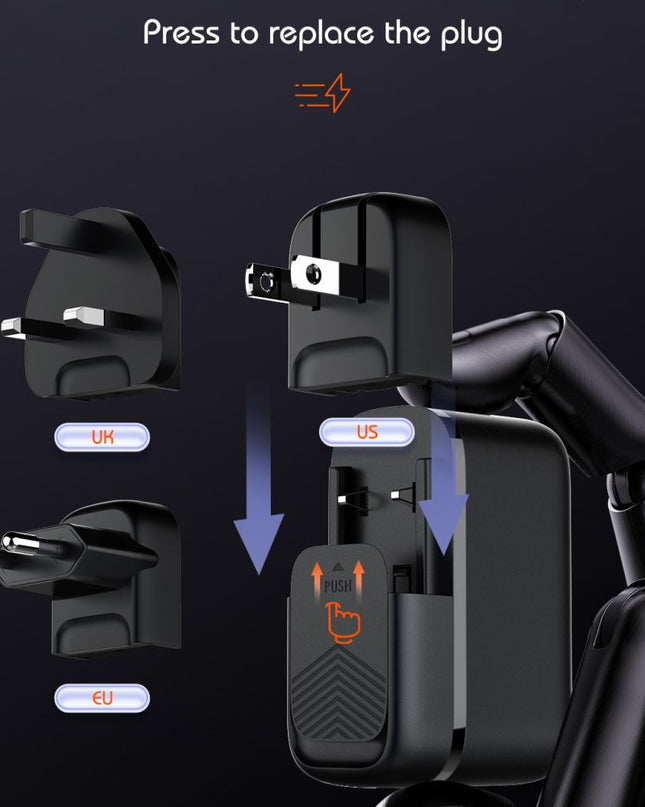 Kucni punjac sa adapterima LDNIO Q366 GaN QC3.0, 2xPD3.0 PPS 65W sa Type C na Type C kablom crni