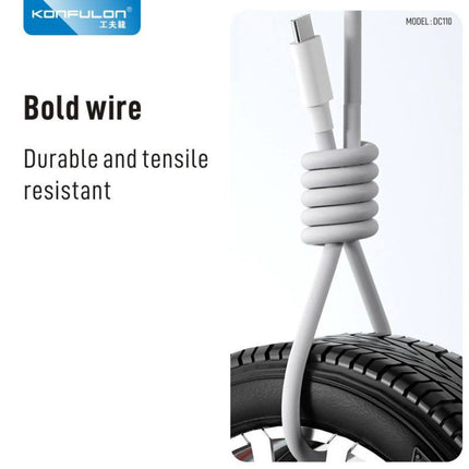 Data kabl KONFULON DC110, VIVO 120W, sa kablom USB na Type C beli 1m