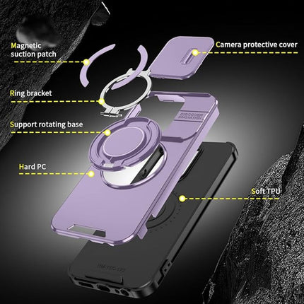 Maska za Xiaomi Redmi 15C 4G EU 173mm ljubicasta CamShield Ring stand