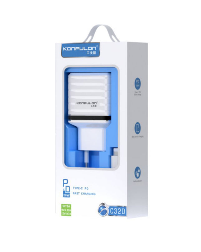 Kucni punjac KONFULON C32D+DC13 PD 20W sa iPhone lightning kablom
