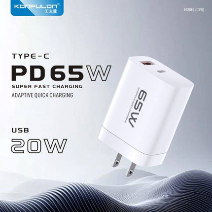 Kucni punjac KONFULON C99Q PD 65W, QC 30W beli