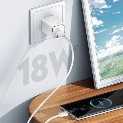 Kucni punjac LDNIO A2317C, 3.6A, QC3.0 18W, PD 30W sa Type C na Type C kablom beli