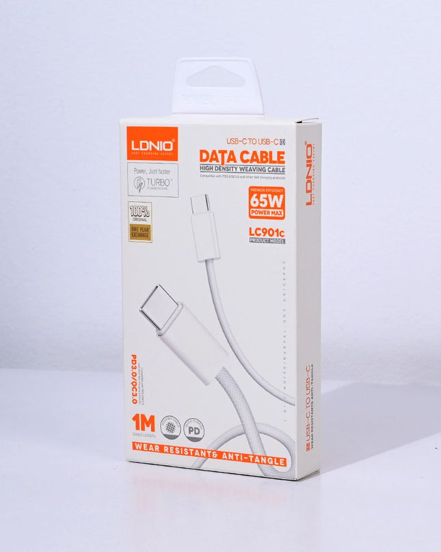 Data kabl LDNIO LC901-C 65W Type C na Type C beli 1m