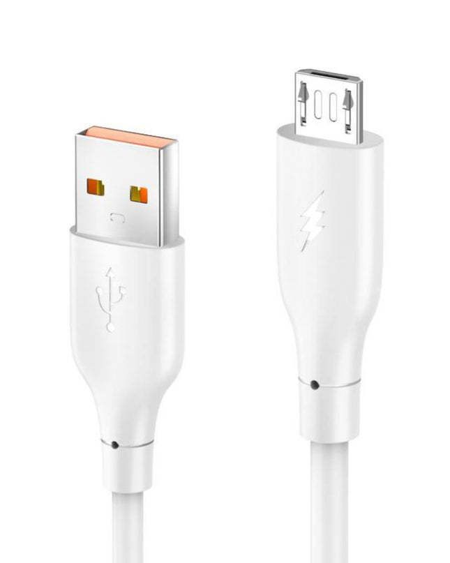 Data kabl KONFULON DC63, 3A, USB na micro USB beli 1m