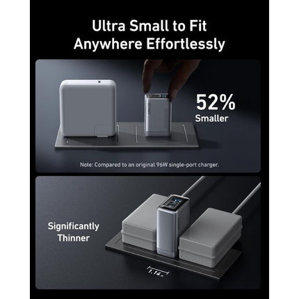 ANKER Prime 100W GaN zidni brzi punjač, 3-porta (2x USB-C i 1x USB-A) srebrni crna
