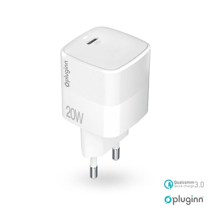 Kucni punjac Pluginn PI-D61S, PD3.0, PPS, 20W sa PD Type C kablom beli CE