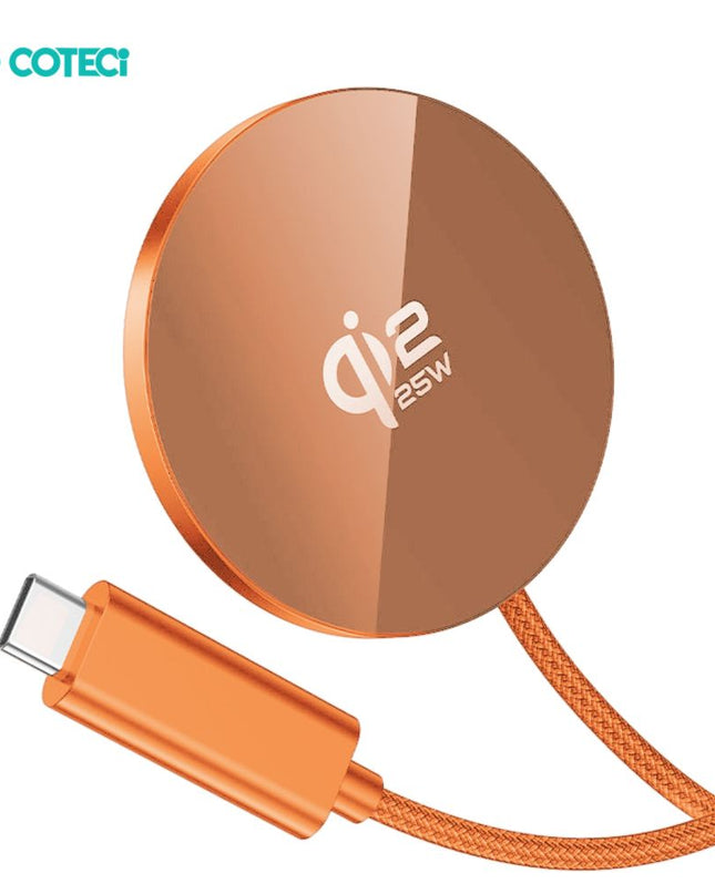 Wireless punjac magnetic Coteci iH-150 Qi2.2 25W narandzasti