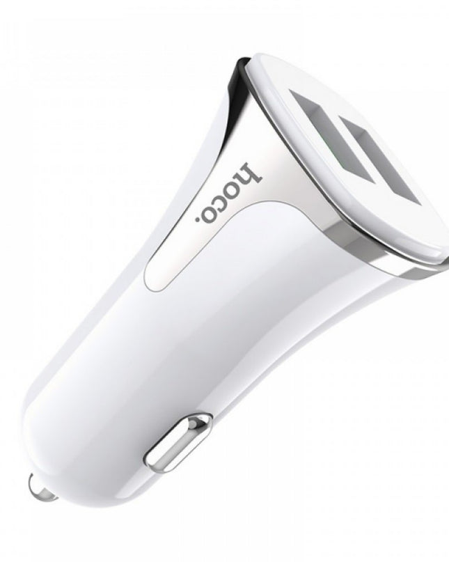 Auto punjac HOCO Z31 QC3.0 2xUSB sa micro USB kablom beli