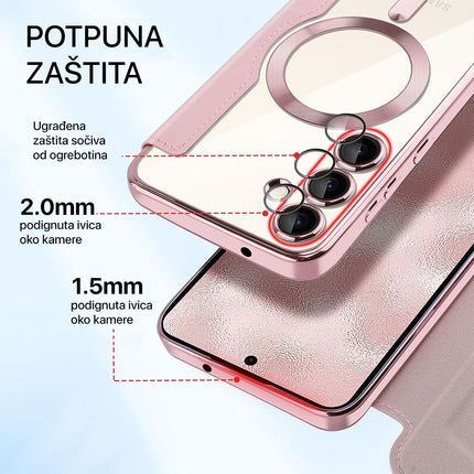 Maska za Samsung A576B Galaxy A57 roze Magsafe Lux Bi Fold