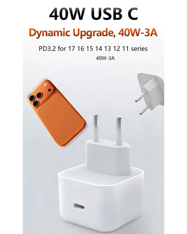 Kucni punjac PD Fast charger 40W za iPhone 17 CE beli