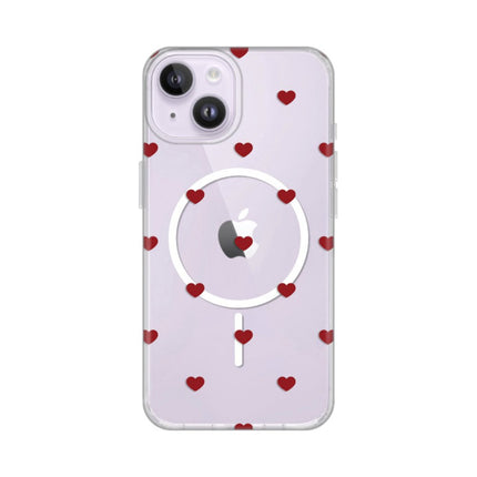 Maska za iPhone 13/14 6.1 Red Hearts Print Magsafe