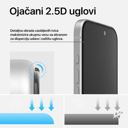 Zastitno staklo Tempered Glass Privacy Teracell Titan 2.5D za iPhone 15 Pro Max 6.7 crni