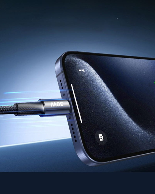 Data kabl REMAX Velocity CB25 Fast charging 30W Type C na iPhone lightning 1.2M crni
