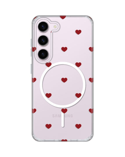 Maska za Samsung S911B Galaxy S23 Red Hearts Print Magsafe