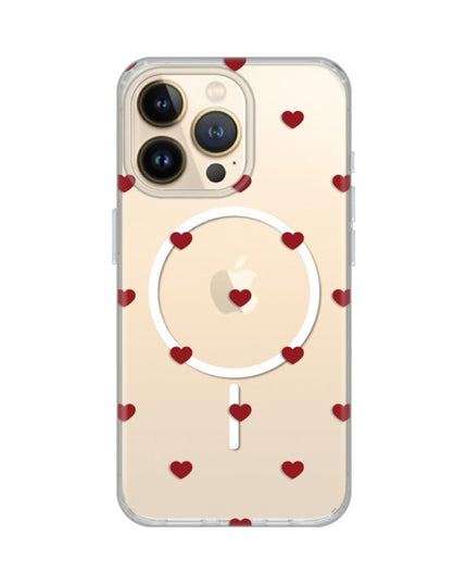 Maska za iPhone 13 Pro 6.1 Red Hearts Print Magsafe