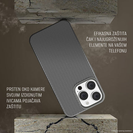 Maska za iPhone 17 6.3 siva Magsafe Kevlar
