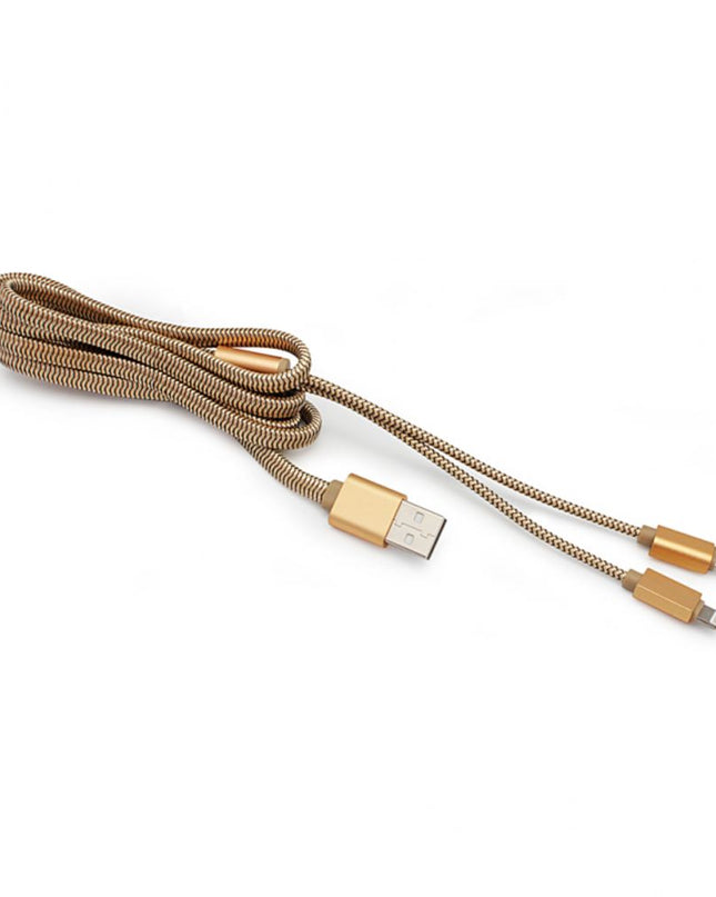 Data kabl LDNIO LC86 za iPhone lightning/micro 2u1 USB zlatni 1m