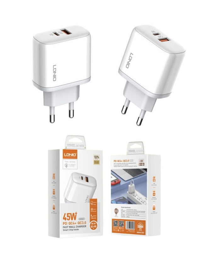 Kucni punjac LDNIO A2526C PD, QC4+, QC3.0, PPS 45W Type C na Lightning