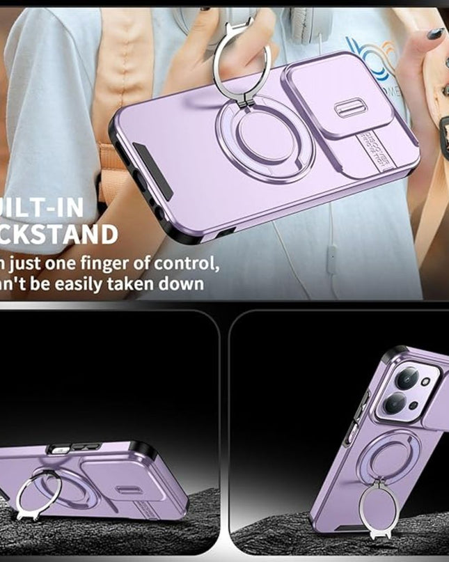 Maska za Xiaomi Redmi 15C 4G EU 173mm ljubicasta CamShield Ring stand