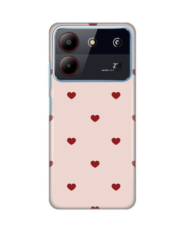 Maska za ZTE Blade A54 Beige Hearts Silikonska Print