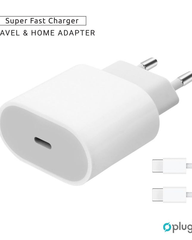 Kucni Punjac Pluginn AJ-20 A2347 EMC3621 PD Fast 20W za iPhone 11-14 sa PD Type C kablom CE beli