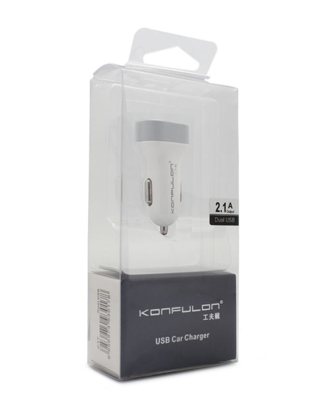 Auto punjac KONFULON C17 dual USB 5V 2.1A sivi