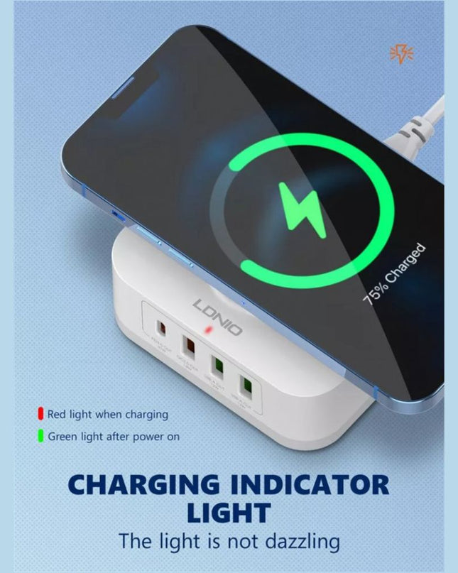 Kucni punjac LDNIO AW004 32W Desktop Wireless Quick Charge 3.0 + PD 30W beli