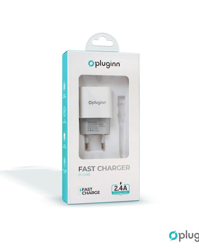Kucni punjac Pluginn PI-D48, 5V, 2.4A, 12W beli CE