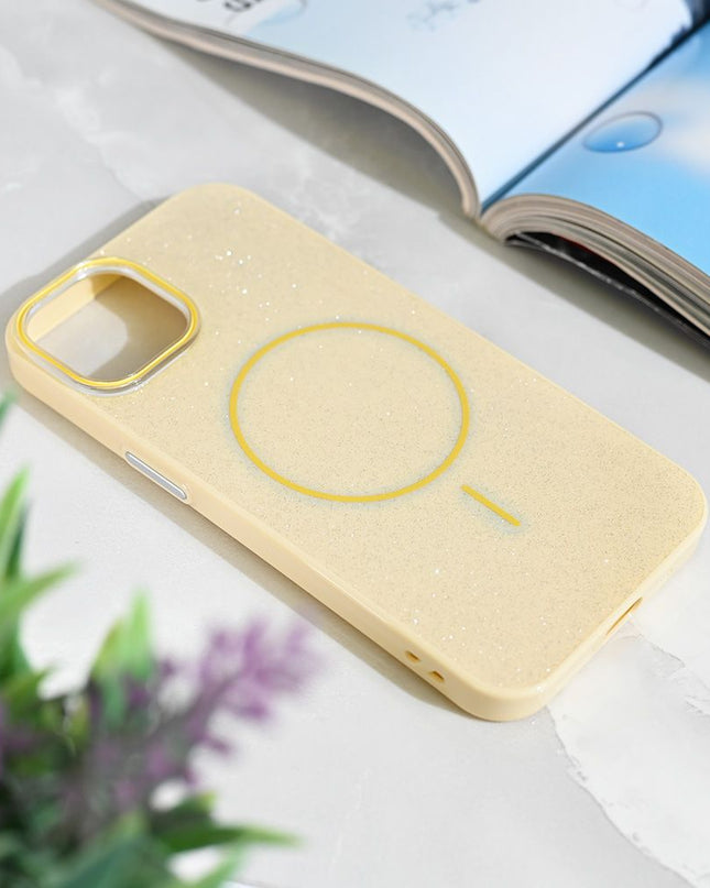 Maska Magsafe Sparkle Dust za iPhone 13 6.1 zuta