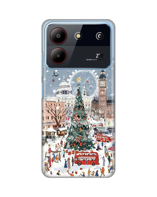 Maska za ZTE Blade A54 Christmas Town Silikonska Print Skin