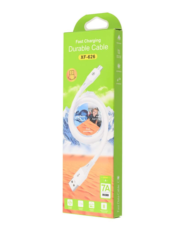 Data kabl micro USB XF-626 7A 1m beli