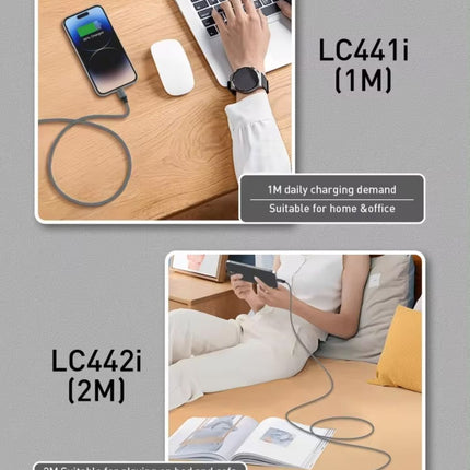 Data kabl LDNIO LC442I 30w, Type C na iPhone Lightning sivi 2m