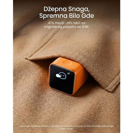 ANKER Nano 45W putni zidni punjač sa ekranom, USB-C port,