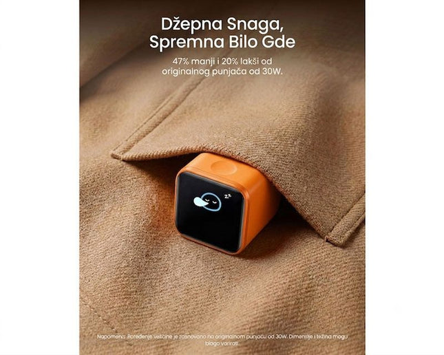 ANKER Nano 45W putni zidni punjač sa ekranom, USB-C port,