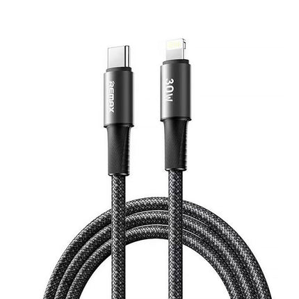 Data kabl REMAX Velocity CB25 Fast charging 30W Type C na iPhone lightning 1.2M crni