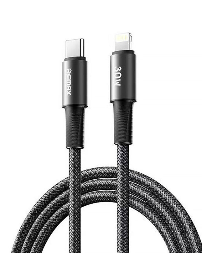 Data kabl REMAX Velocity CB25 Fast charging 30W Type C na iPhone lightning 1.2M crni