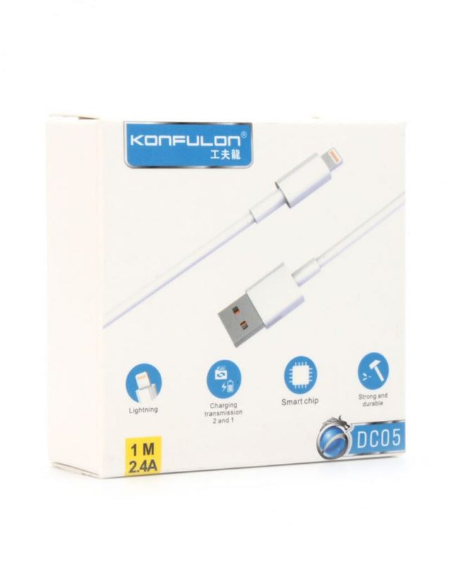 Data kabl KONFULON DC05 za iphone lightning beli 1m