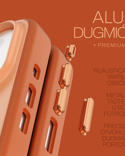 Maska za iPhone 16 6.1 braon Magsafe Matte Line